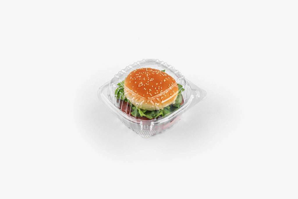 6" Plastic Clamshell Container – Clear (400pcs / Case)
