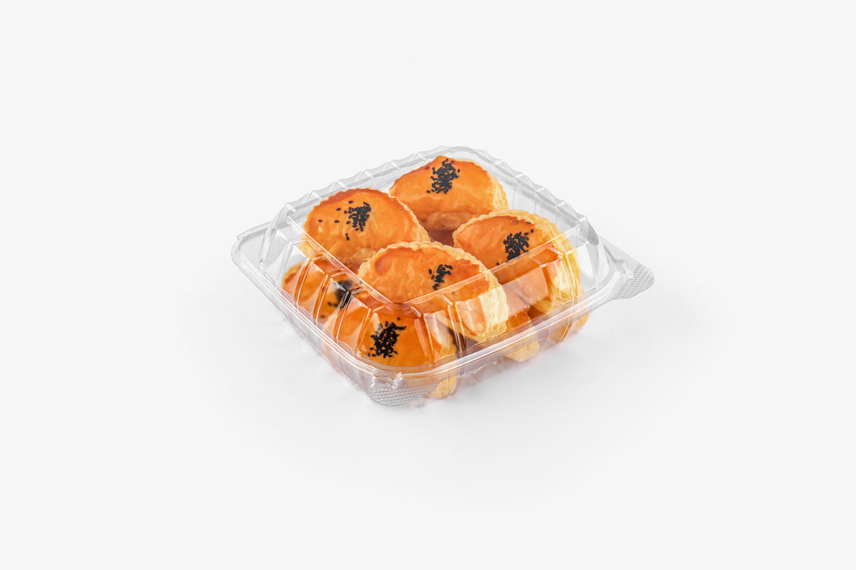 8" Plastic Clamshell Container – Clear (200pcs / Case)