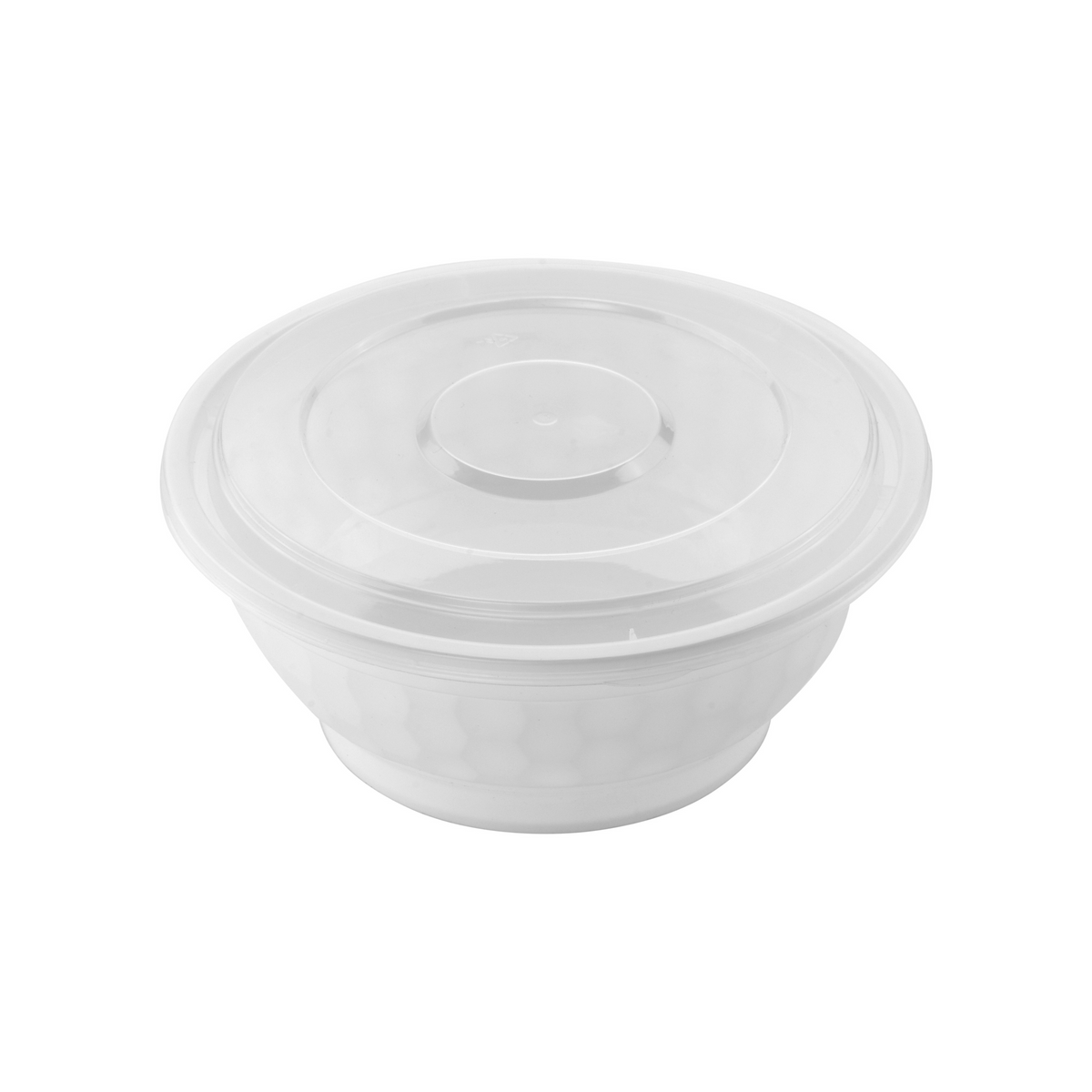 42oz Round Noodle Bowl with Lid – White Base, Clear Lid (120pcs / Case)