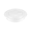 16oz Round Container Bowl with Lid – White Base, Clear Lid (150pcs / Case)