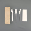 Cutlery Kit – Knife, Fork, Spoon & Napkin, White (500 Sets / Case)