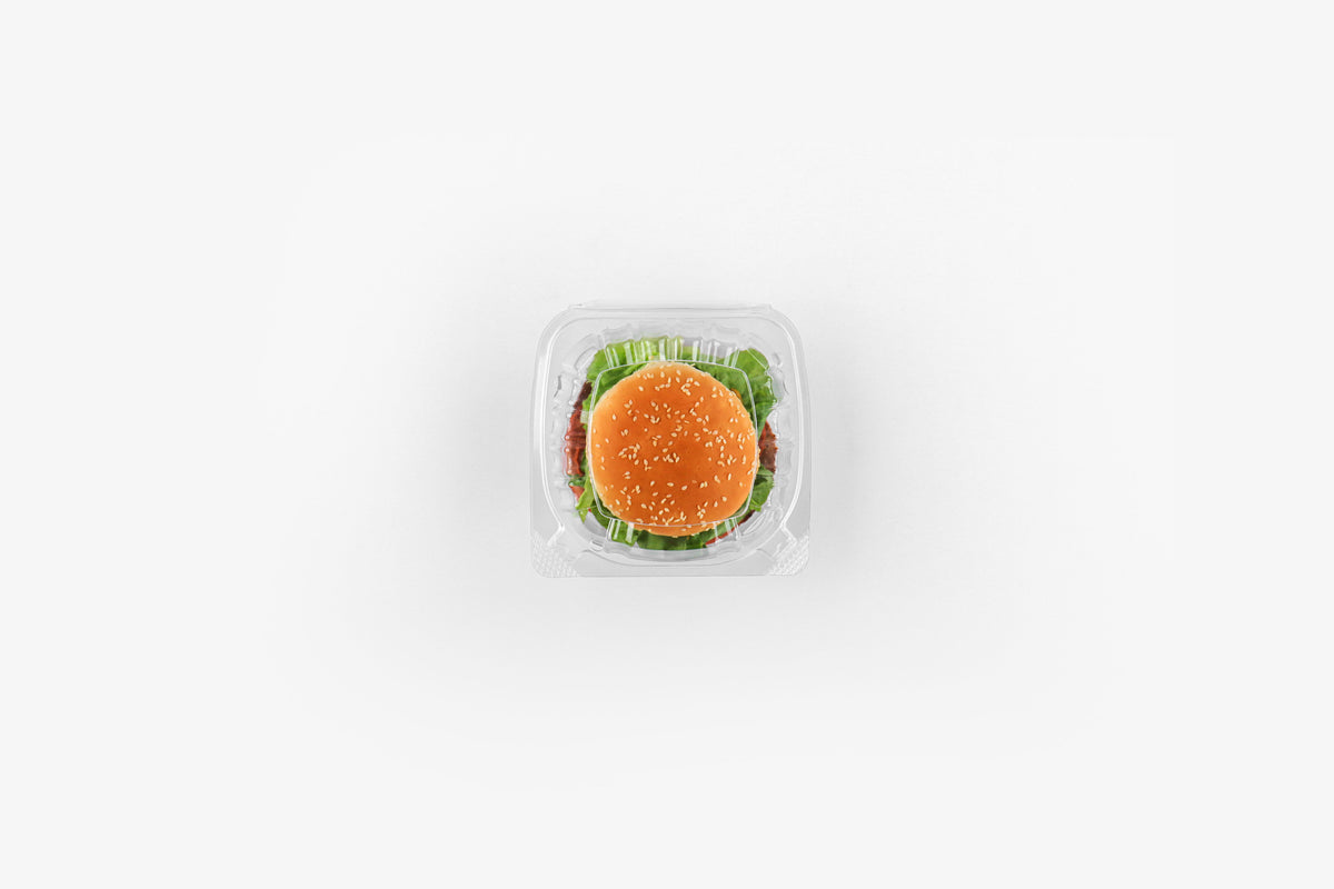 6" Plastic Clamshell Container – Clear (400pcs / Case)