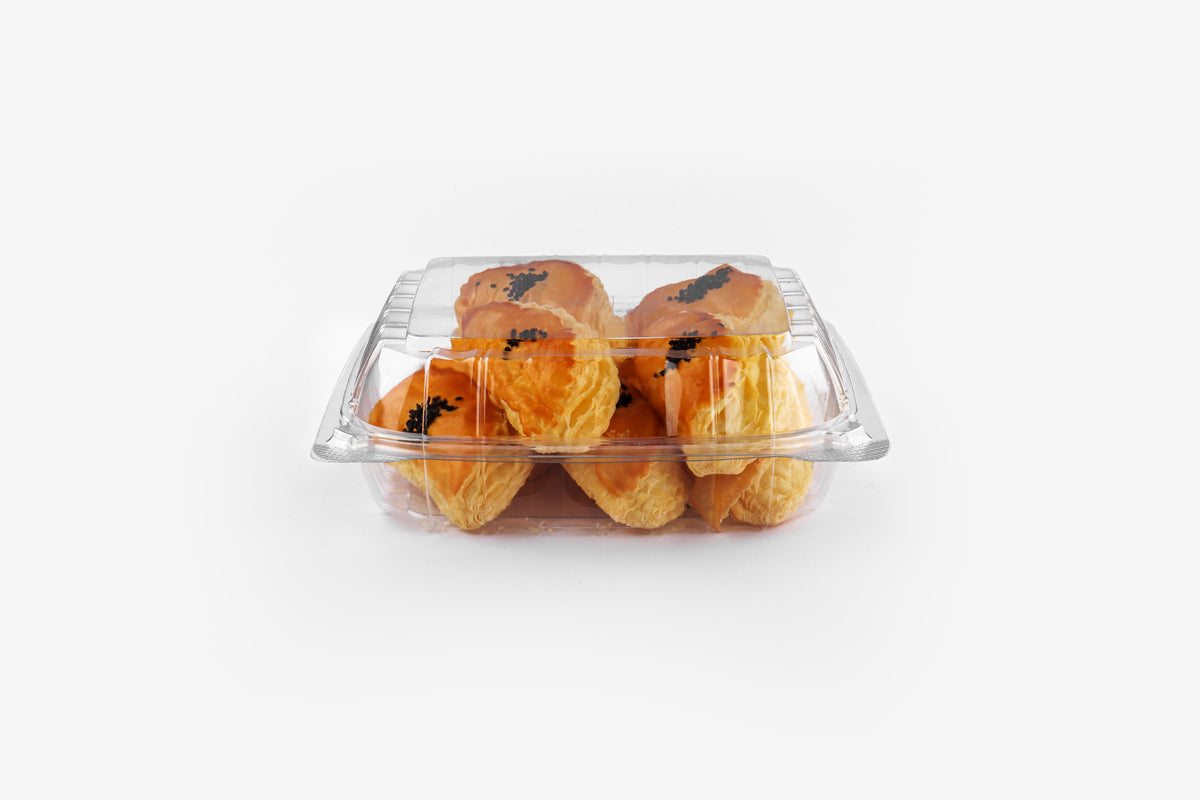 8" Plastic Clamshell Container – Clear (200pcs / Case)