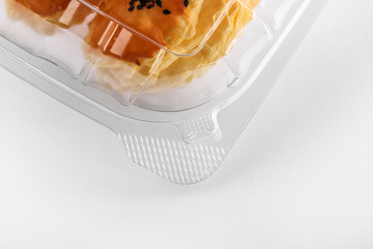 8" Plastic Clamshell Container – Clear (200pcs / Case)