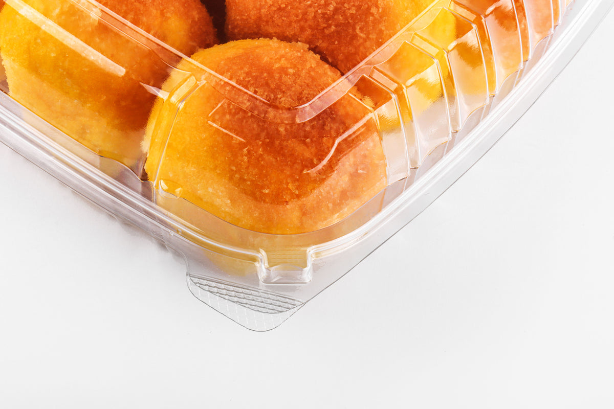 9" Plastic Clamshell Container – Clear (200pcs / Case)